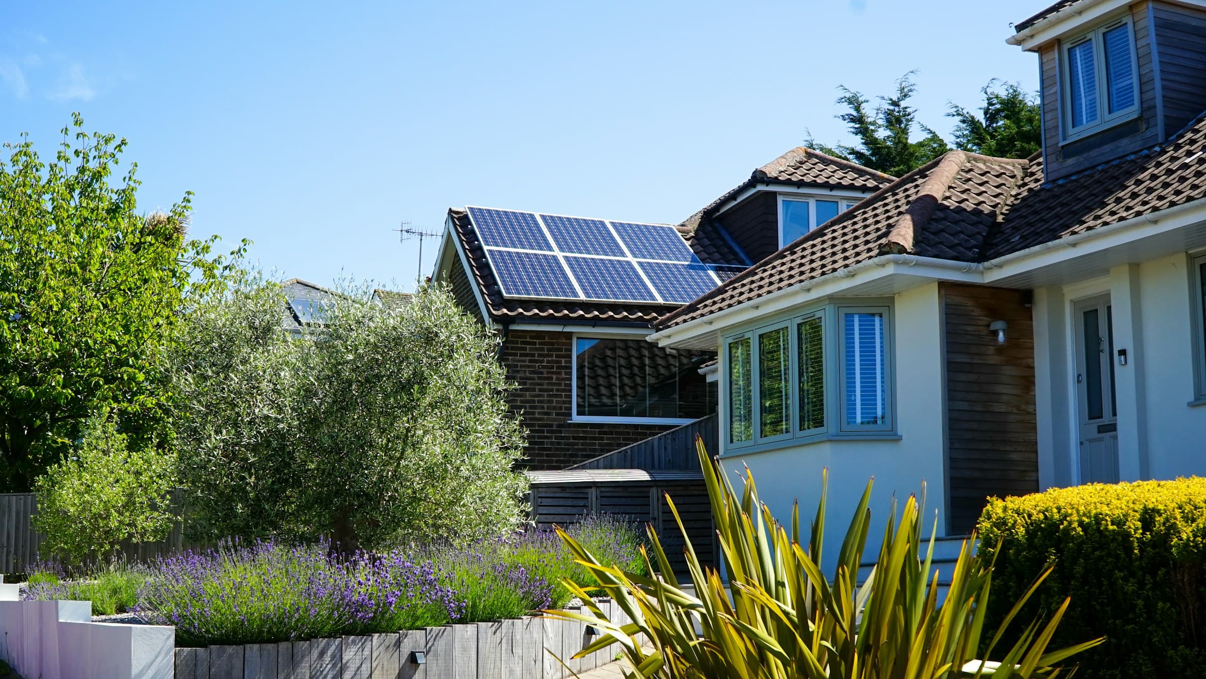 Solar panels on a roof